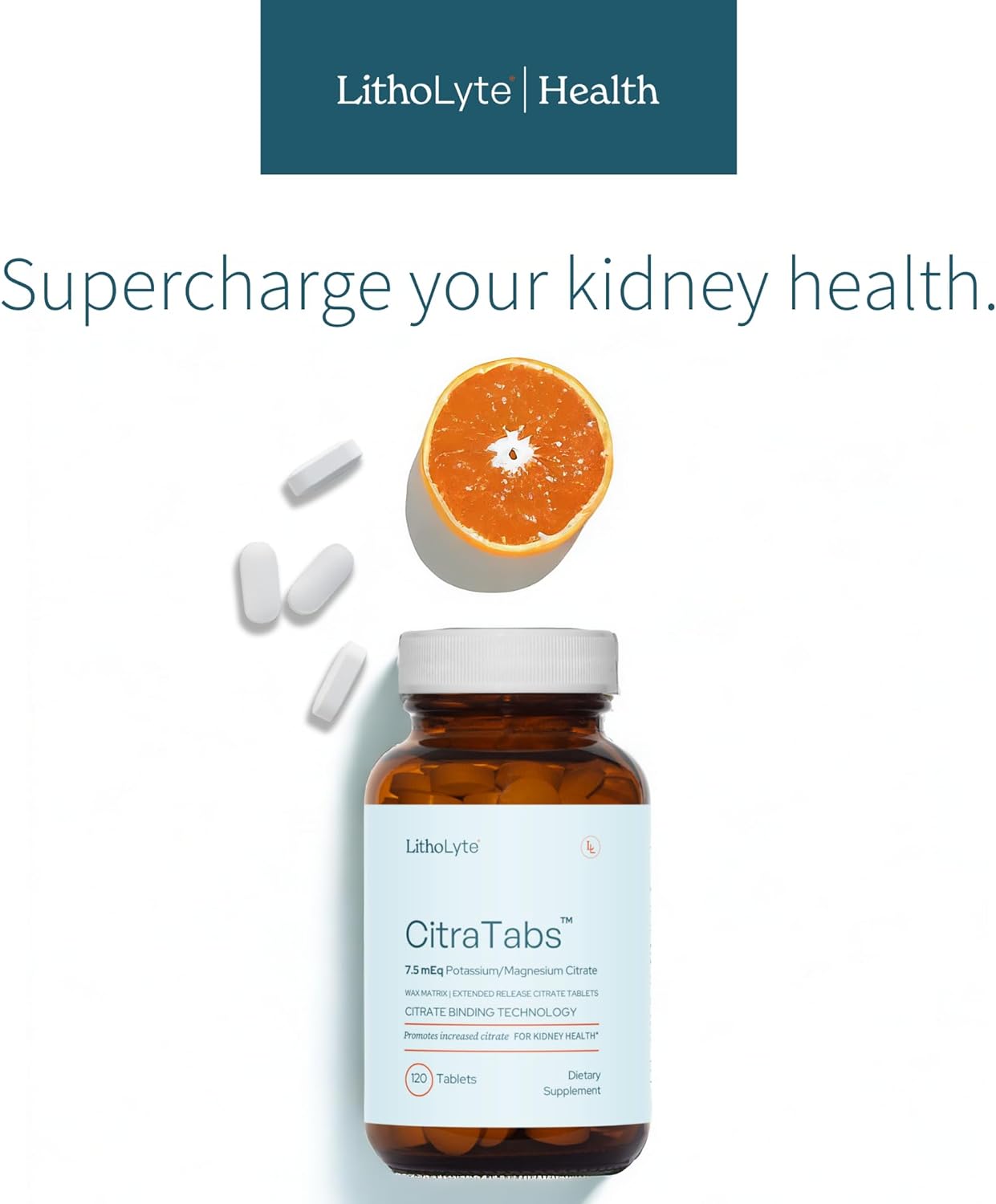 LithoLyte CitraTabs™ | 7.5 mEq | 缓释柠檬酸盐片 120 片