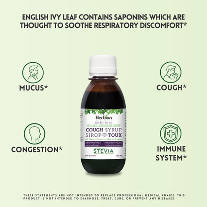 Herbion Naturals 常春藤叶百里香止咳糖浆，150 毫升 - 天然祛痰药；缓解咳嗽；化痰；适用于成人和 4 岁及以上儿童