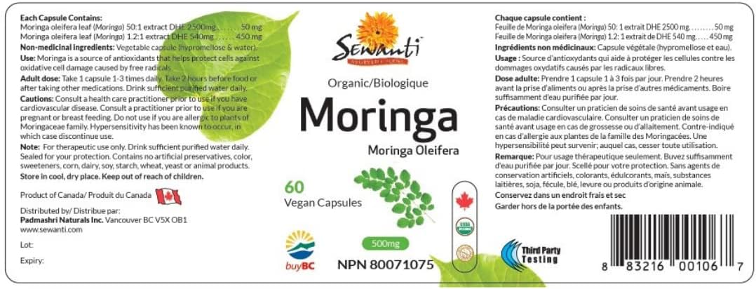 Sewanti Organic Moringa Npn 80071075 60 gram