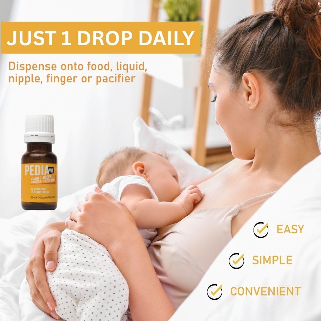 PediaVit 液体维生素 D3 400IU，60 滴，2.5mL