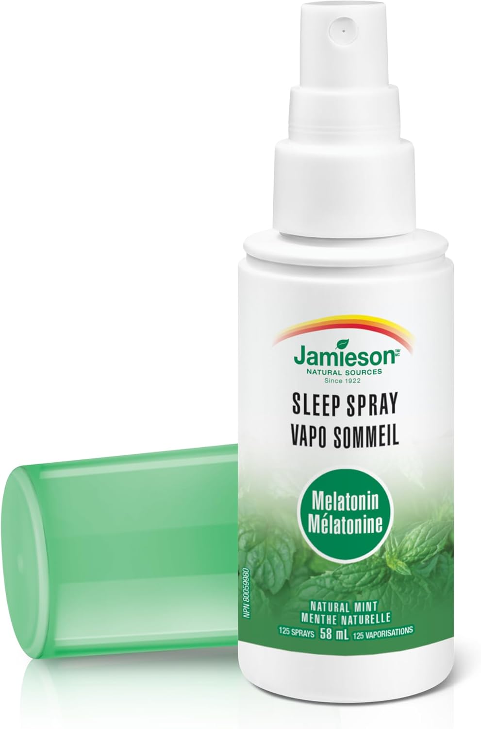 Jamieson 褪黑素 1 毫克睡眠噴霧，天然薄荷味，適用於旅行和時差反應，改善睡眠質量，延長睡眠時間，並幫助重置睡眠-覺醒週期。非基因改造、無麩質、無人工香料、無色素…