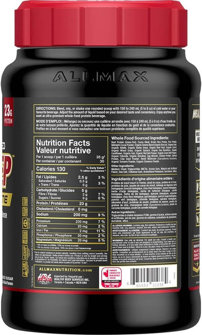 ALLMAX Nutrition MealPrep Lite 全食物蛋白粉，不含乳制品，适合生酮饮食，23 克蛋白质，30 份（双倍巧克力软糖）