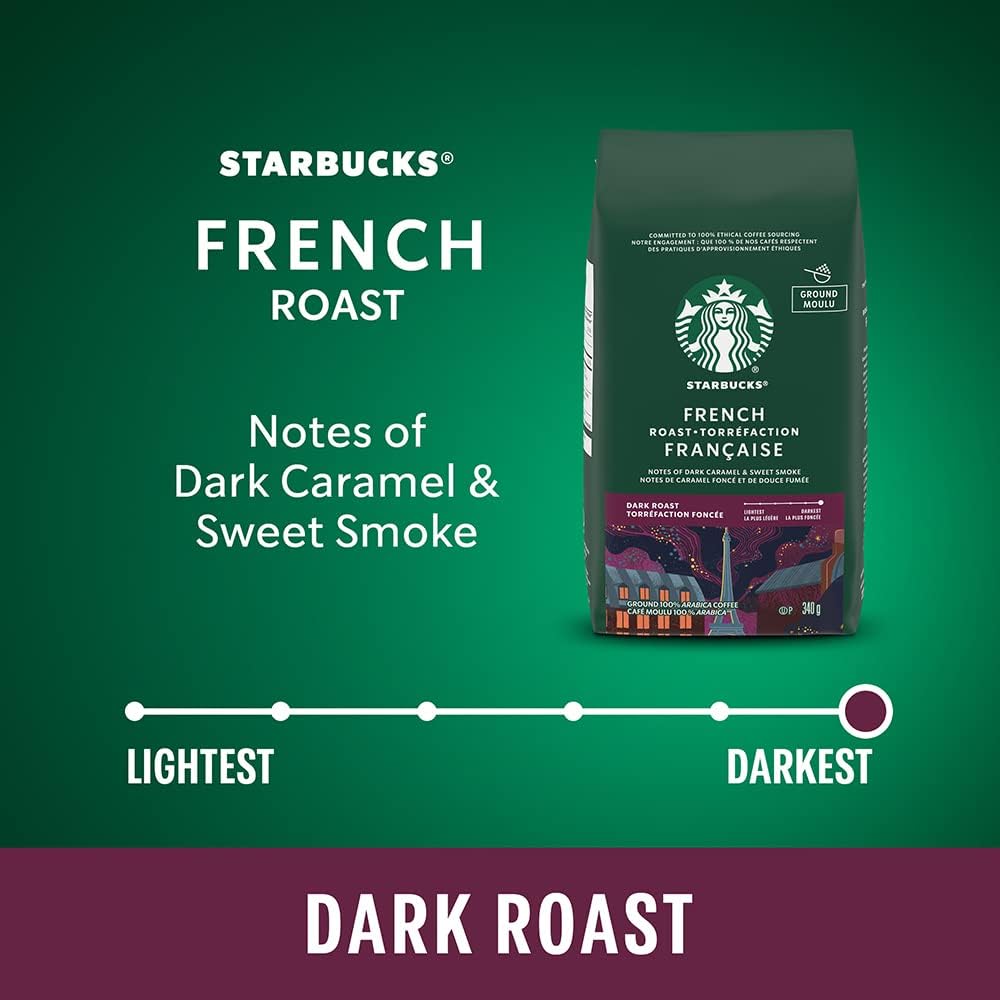 星巴克法式烘焙深度烘焙研磨咖啡 340克/袋