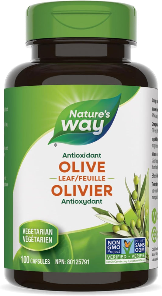 Nature's Way Olive Leaf Capsules - Antioxidant For Maintenance of General Health - 500mg of Olive Leaf per Capsule, 100 Vegetarian Capsules