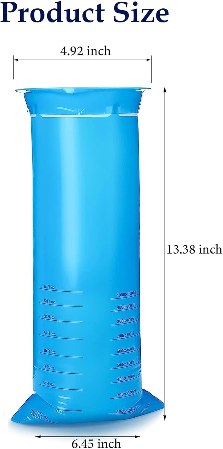 PUROSUR 60 Count Vomit Bag Portable Emesis Puke Bags Leak Resistant Portable 1000ml Sickness Bags for Motion Sickness, Travel, Car, Airplane, Taxi Use (Blue)