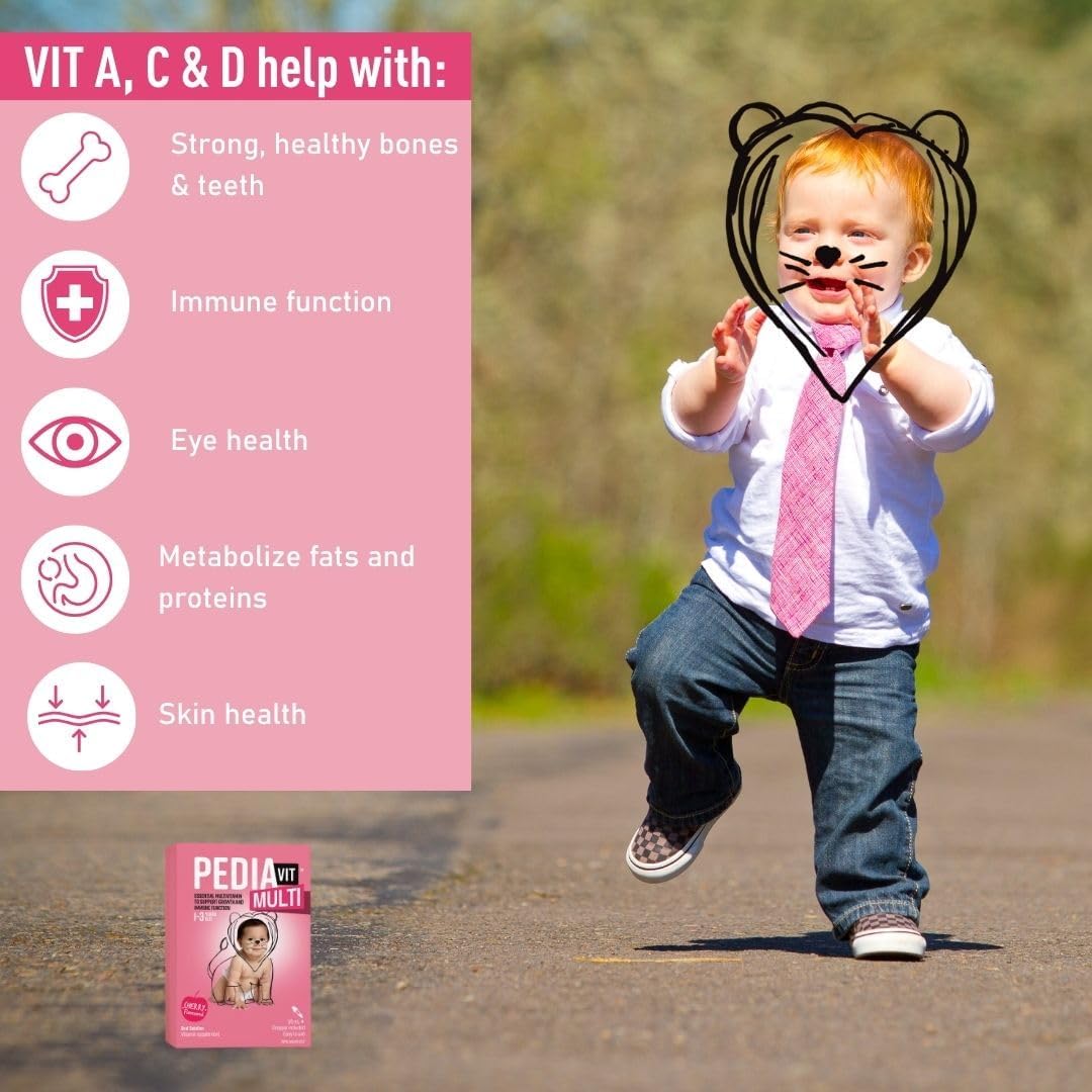 PediaVit 複合液體維生素 A、D 和 C | 適合 1-3 歲兒童 | 必需複合維生素，支持生長發育和免疫功能 | 口服液，50 毫升