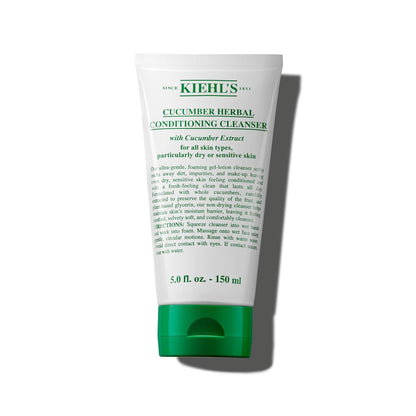 Kiehl's Cucumber Herbal Conditioning Cleanser, Gentle Face Wash for Dry & Sensitive Skin, Leaves Skin Feeling Fresh, with Cucumber Extract & Glycerin, Non-drying Formula, All Skin Types