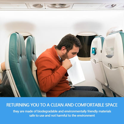 UPIQNG 30Pcs Barf Bags Disposable Vomit Bags Car Puke Bags Throw Up Sick Bags for Travel Motion Sickness Morning Sickness,White