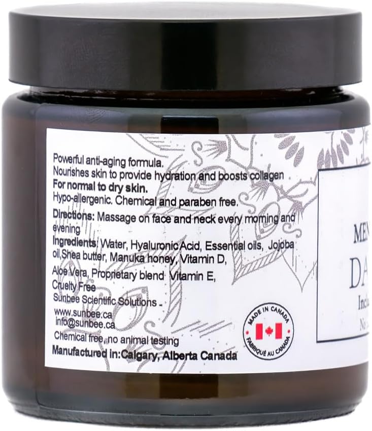 Made in CANADA Sunbee Men's Hydrating Day Cream, Hydrating Moisturizer with Hyaluronic Acid 100 mL