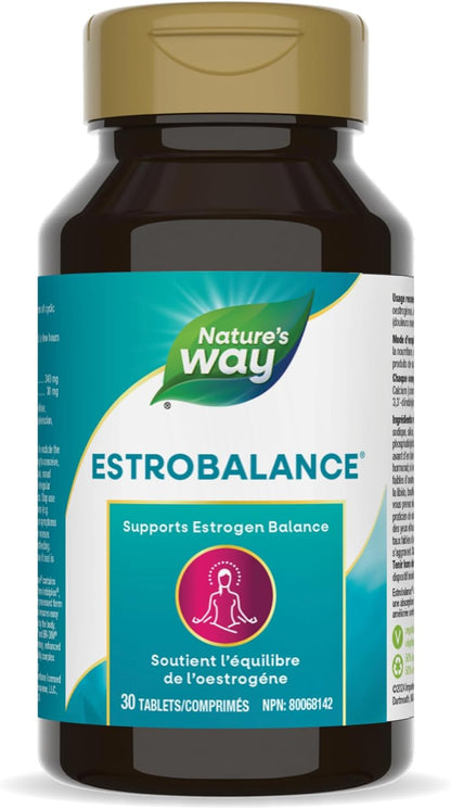 Nature's Way Estrobalance - 雌激素代謝和平衡補充劑 - 有助於預防骨質疏鬆症 - 骨骼健康和肌肉功能 - 女性DIM和鈣補充劑 - 30片素食片