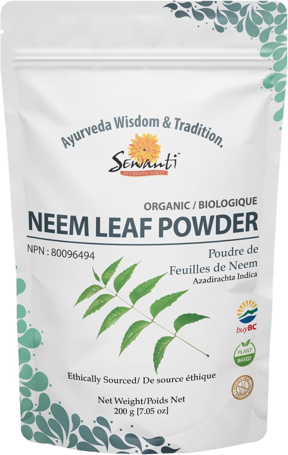 有机印楝叶粉 NPN 80096494/ 促进皮肤和肠道健康/ 200克