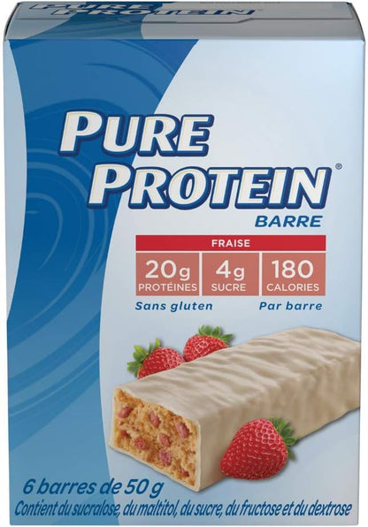 Pure Protein Bars - Strawberry Greek Yogurt + Lemon Cake Gluten Free Whey Protein Bars (Pack of 12)