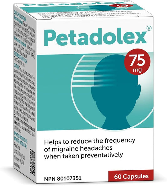 Pascoe - Petadolex - 75 毫克专利无 PA 白屈菜根提取物，用于治疗偏头痛（60 粒（1 包））