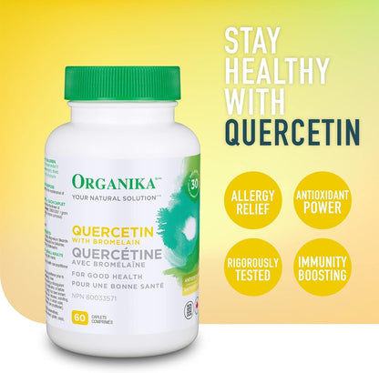 Organika 加拿大製造槲皮素與鳳梨蛋白酶 - 高可用性，支持免疫系統，支持過敏和發炎 - 60 片