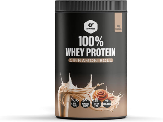 GoFitness Nutrition – 100% Whey Isolate (CFM) – 400 g – Cinnamon Roll Flavor, Fast-Mixing Whey Isolate, Low-Sugar, Rapid Recovery