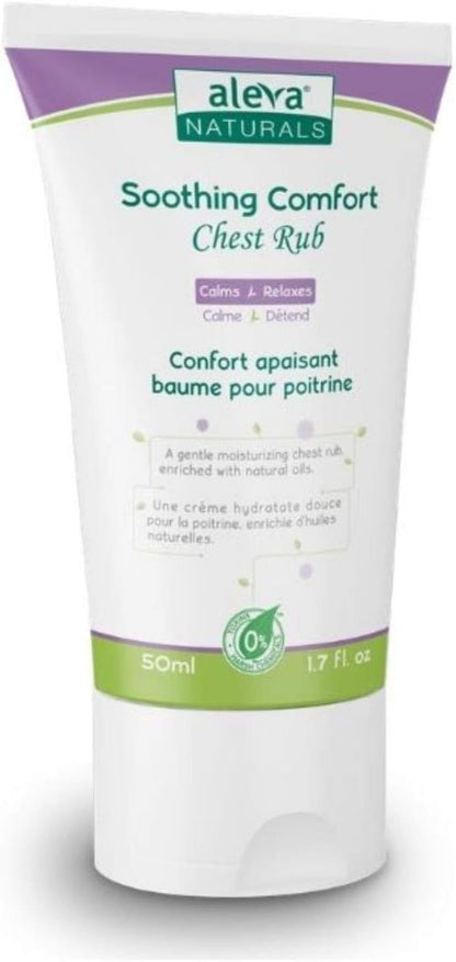 Aleva Naturals Soothing Comfort Chest Rub - Gentle and Easy to Use, Healthy Baby Care, Refreshing Scents of Eucalyptus and Lavender Oils, 50ml