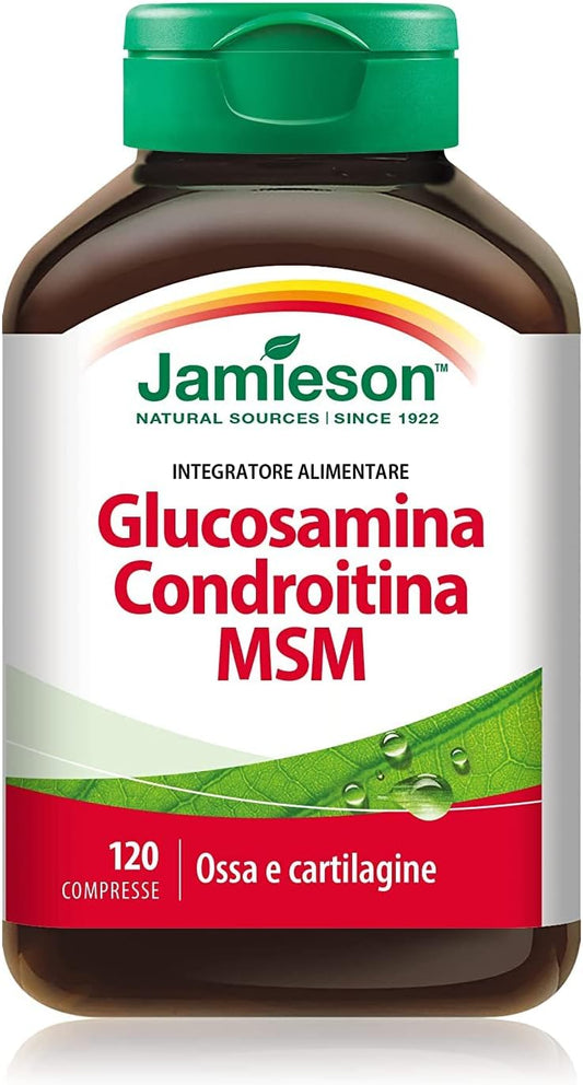 Glucosamine Chondroitin MSM 1,300 mg Ultra-Strength Caplets - Gluten-Free & Calcium Magnesium and Vitamin D3