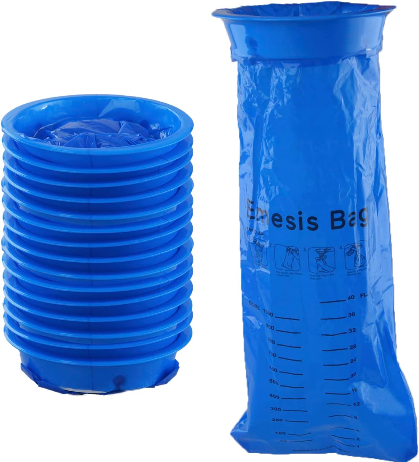 C CRYSTAL LEMON 一次性呕吐包 - 15 个防漏 1000 毫升呕吐包，适用于医院或家庭使用 - 耐用、无味、缓解晕动病