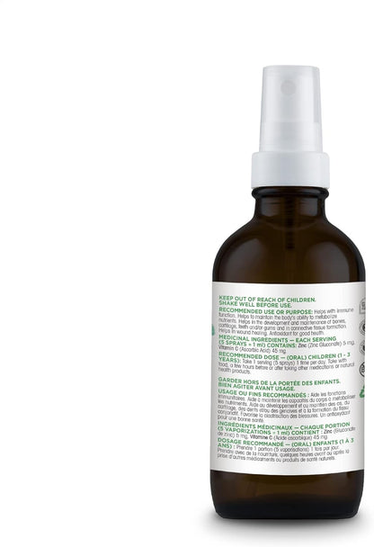 Organika 加拿大製造兒童鋅噴霧，含維生素 C，橙子橘子口味，為您的孩子提供免疫支持，簡易噴霧形式，30 毫升