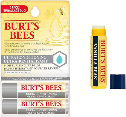 Burt's Bees 小蜜蜂 補水保濕潤唇膏組合 | 100% 天然唇部護理 - 4 支