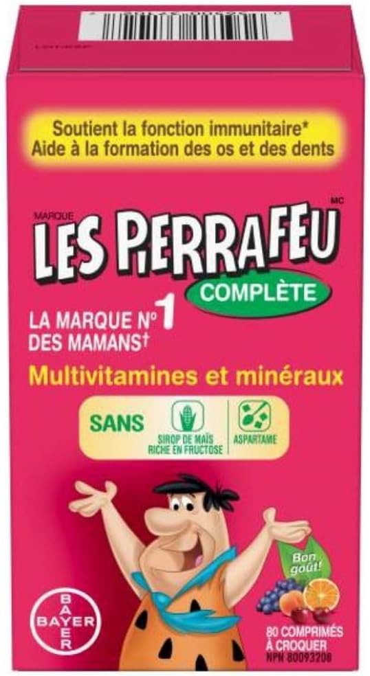 FLINTSTONES Complete Chewable Multivitamin for Kids, Aspartame-Free, with Vitamin A, C6, B12, C, D, e, & Calcium 80 count