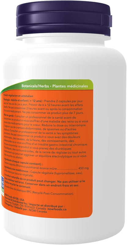 NOW Supplements, 鼠李皮 (Rhamnus purshiana) 450 毫克，草本规律，100 粒素食胶囊