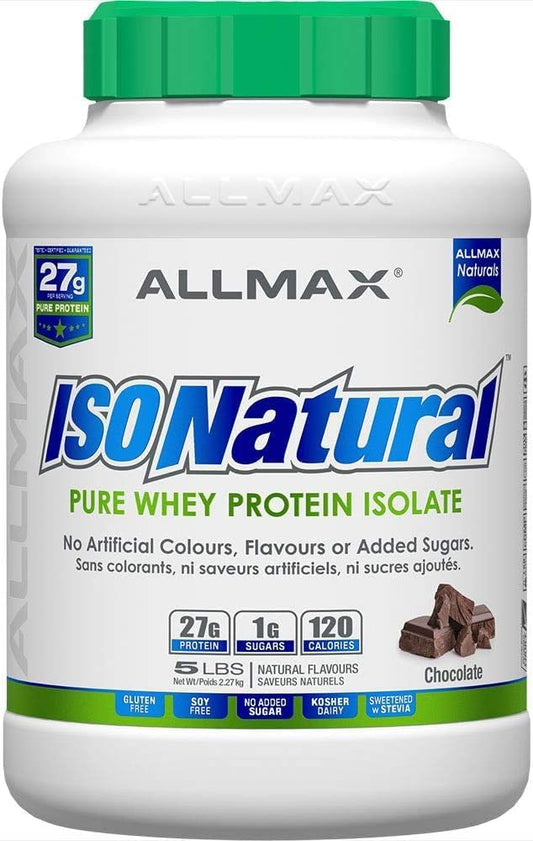ALLMAX Naturals Nutrition - ISONATURAL - 100% 超纯天然乳清分离蛋白 - 巧克力 - 5 磅 (665553213736)