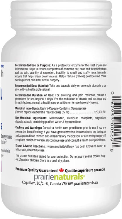 Prairie Naturals Super Strength Serra Force 120,000 SU VCaps Bonus - 140 Count