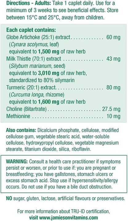 Jamieson Herbal Complex Milk Thistle (Daily Liver Detox), 30 Count (Pack of 1) & Apple Cider Vinegar 1,000 mg Plus Chromium - Gluten-Free