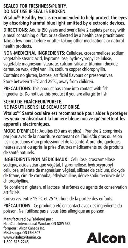 Vitalux Healthy Eye Ocular Vitamins, 60 Count