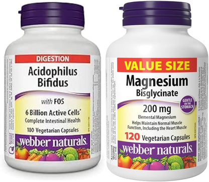 Webber Naturals 雙歧桿菌，含低聚果糖和甘氨酸鎂