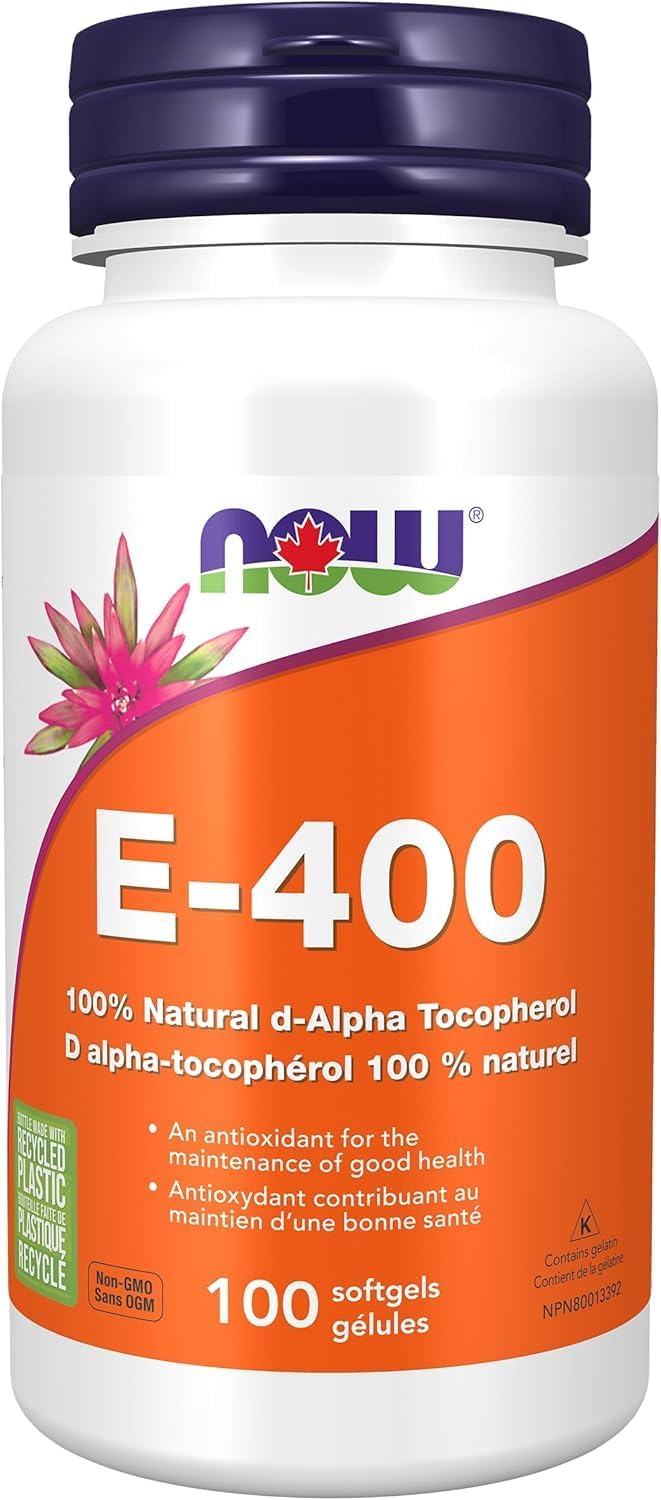 NOW Supplements, Vitamin E-400 IU, D-Alpha Tocopheryl, Antioxidant Protection*, 100 Softgels