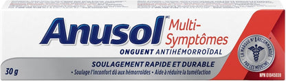 Anusol 多症状痔疮膏 - 加拿大制造 - 内服外用痔疮缓解 - 30 克（1 包）