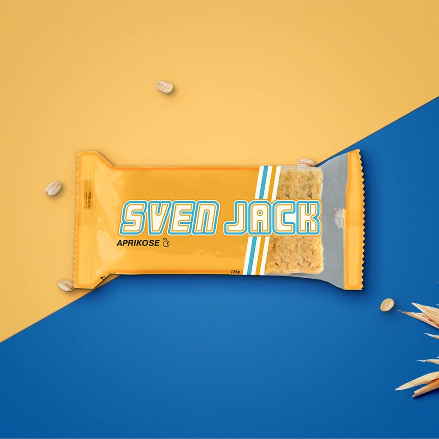 SvenJack Oat Bar Apricot - 24 × 125g - Vegan Oatmeal Energy Bar with Apricot, High‑Fibre, Low‑Sugar, Gluten‑Free Fruity Snack