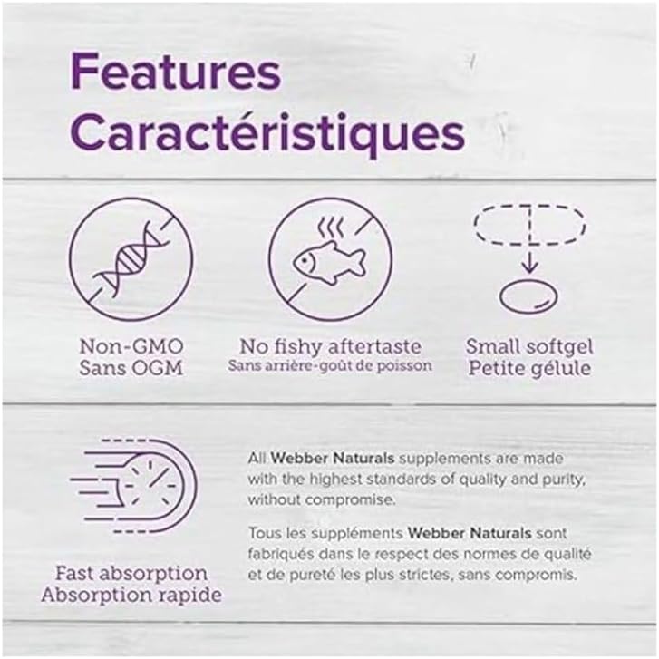 Webber Naturals RoyalRed 磷蝦油 Plus 500 毫克，60 粒軟膠囊，支持心血管健康和大腦功能，抗氧化支持