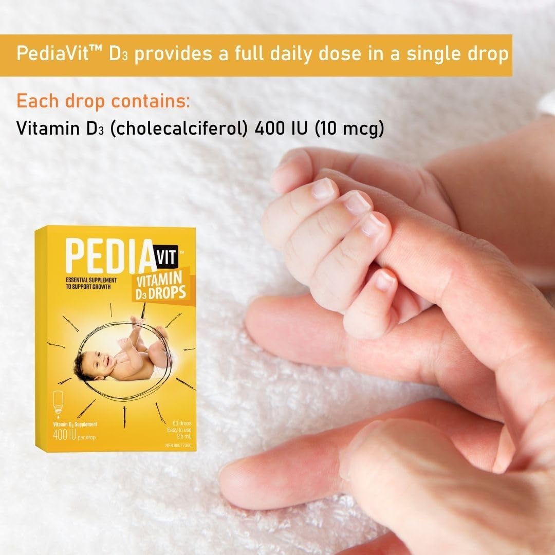 PediaVit 液体维生素 D3 400IU，60 滴，2.5mL