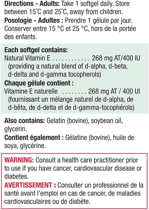 Vitamin E 400 IU Premium Complex with Mixed Tocopherols , 120 Count (Pack of 1)