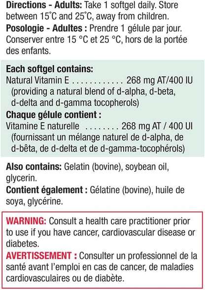 Vitamin E 400 IU Premium Complex with Mixed Tocopherols , 120 Count (Pack of 1)