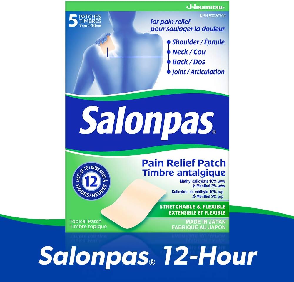 Salonpas 12 Hour Pain Relief Patch, 5 Count (Pack of 1)