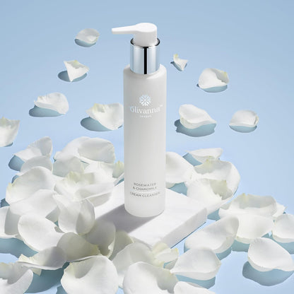 Olivanna Rosewater and Chamomile Cream Cleanser - Omega Rich Face Wash - Gentle and Hydrating without Stripping Essential Oils - 100 ml