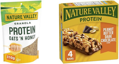 自然谷燕麦蜂蜜蛋白格兰诺拉麦片、格兰诺拉麦片棒，采用真正的蜂蜜和花生酱制成，黑巧克力蛋白棒、零食棒、格兰诺拉麦片棒