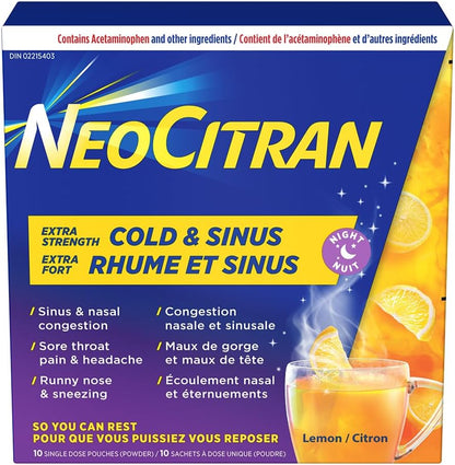 NEOCITRAN® ES 感冒和鼻窦夜间柠檬