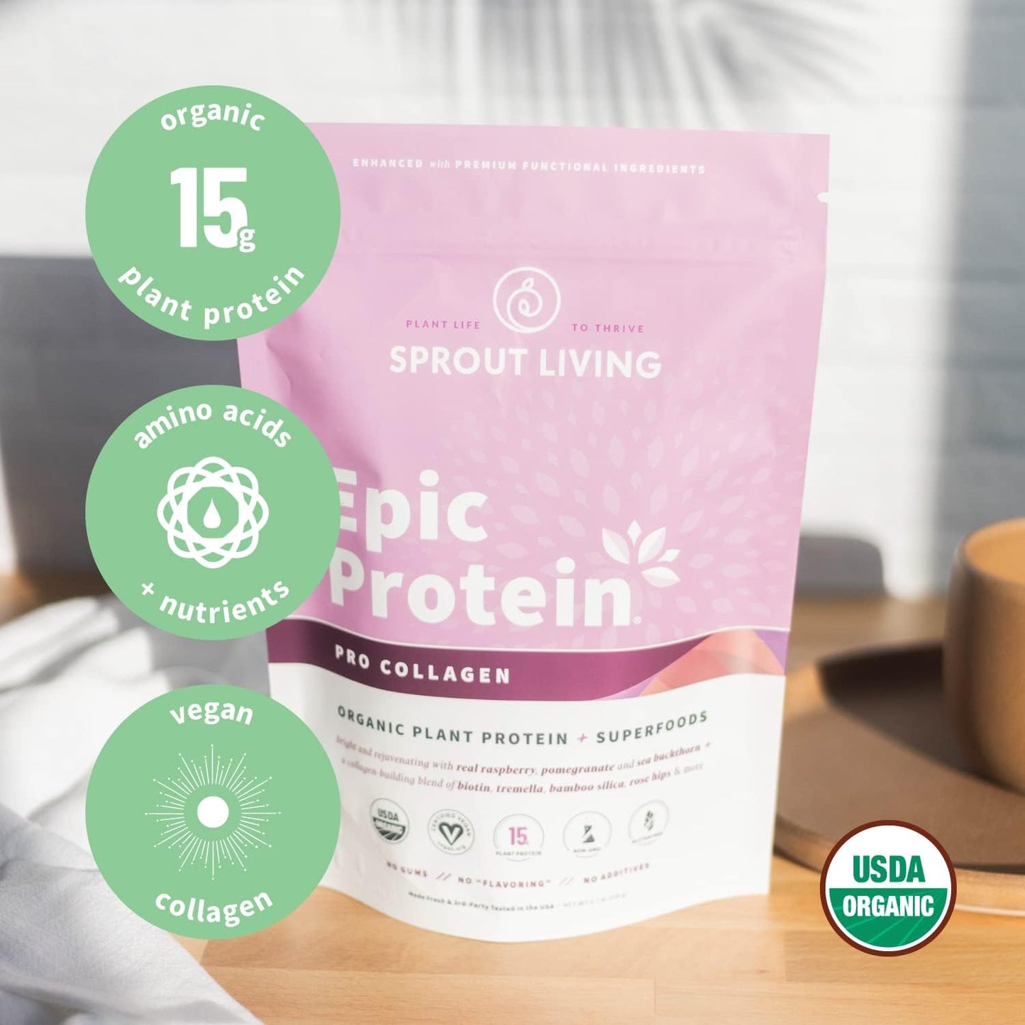 Sprout Living Epic Protein Pro 膠原蛋白，2 磅