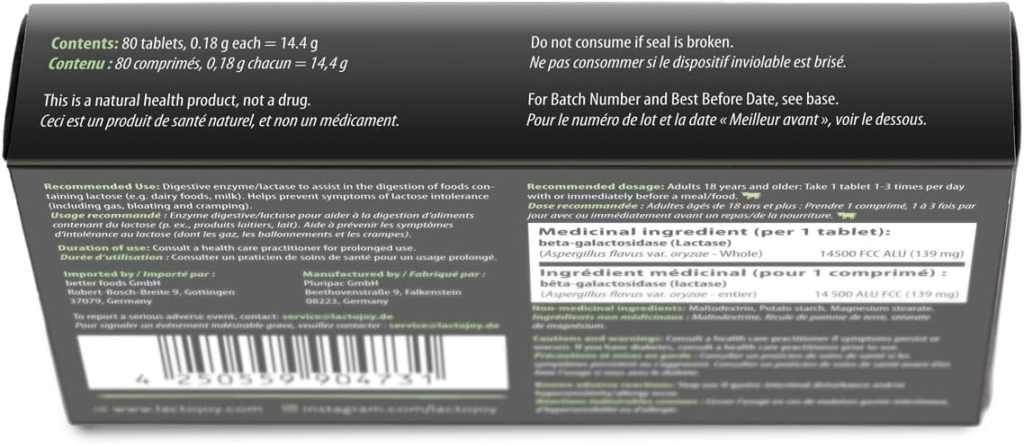 LactoJoy Lactase Pills I Powerful Lactase Enzymes for Lactose Intolerance I Ultra Pure Lactase for Improved Digestion I No Silicon Dioxide, No Artificial Flavors, No Sucralose I 100% Vegan I 80 Pieces …