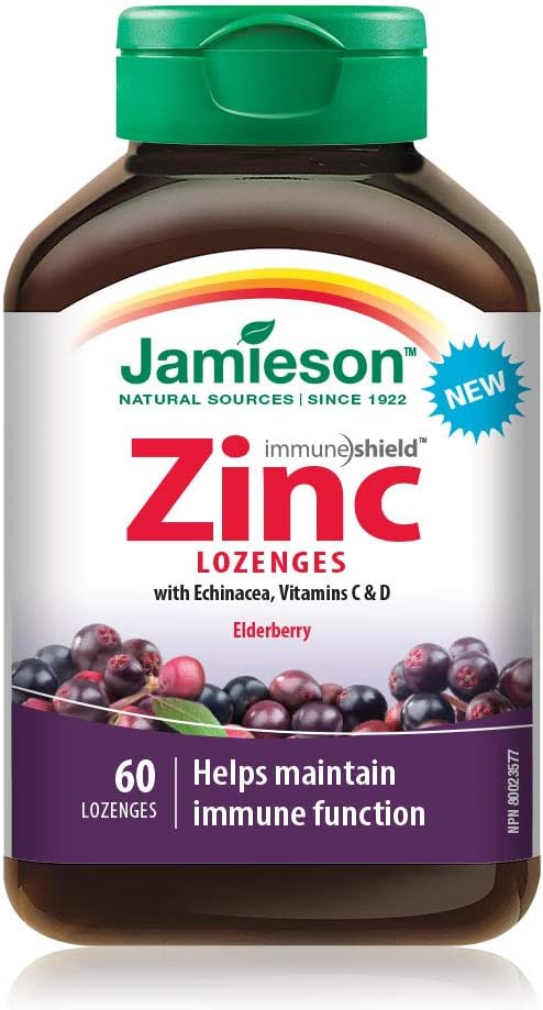 Jamieson Zinc Lozenges Elderberry Flavour, 60 lozenges Elderberry, 60 Count