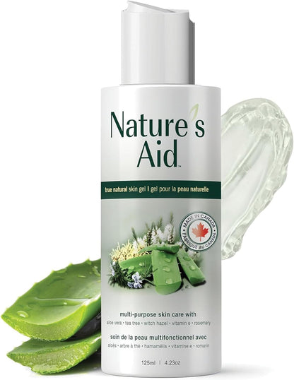 Nature’s Aid Original Skin Gel with Aloe Vera Extract for Dry, Flaky & Itchy | Facial Acne, Brown Spots, Toner & Cleanser | Sunburn | Rashes | Bug Bites & Stings | Shaving, Waxing & Laser