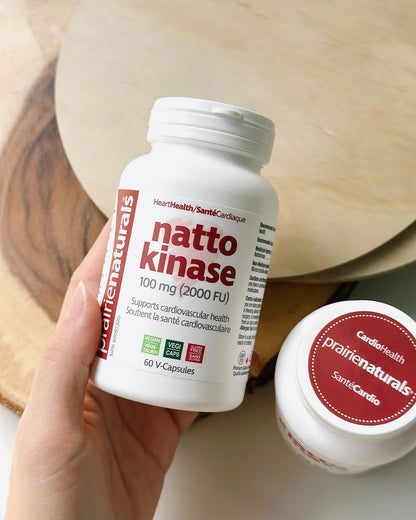 Prairie Naturals 納豆激酶 (2000 FU) 100 毫克，促進血液循環和心臟功能，有助於降低血栓風險，加拿大製造，純素，無麩質，60 粒 V 型膠囊
