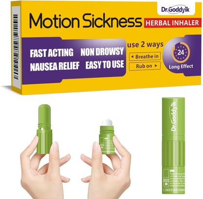 Dr.Goddyik 缓解恶心草药吸入器，早晨晕车鼻吸入器棒，不瞌睡，游轮、汽车、飞机旅行必备