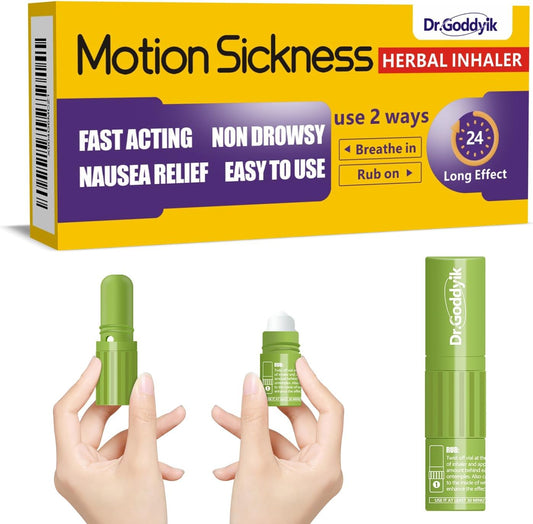 Dr.Goddyik 缓解恶心草药吸入器，早晨晕车鼻吸入器棒，不瞌睡，游轮、汽车、飞机旅行必备