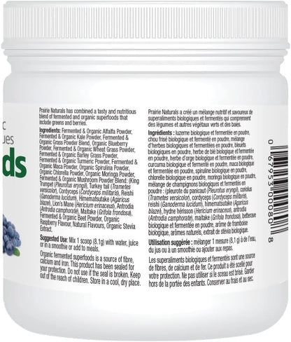 Prairie Naturals Fermented & Organic SuperFoods Green Foods & Fermented Mushroom Complex - 150 Gram